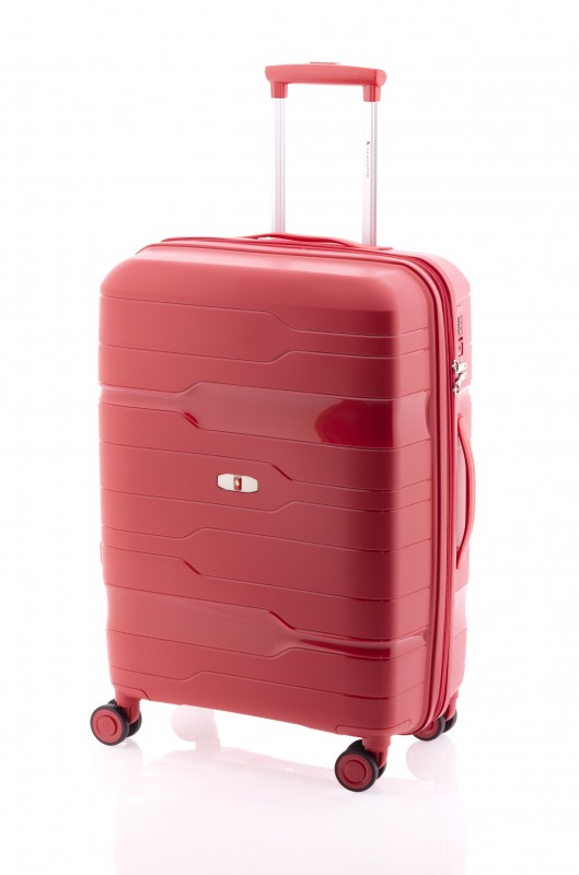 Gladiator BOXING Rozšířitelný odolný plastový kufr 67cm (Red Crimson)