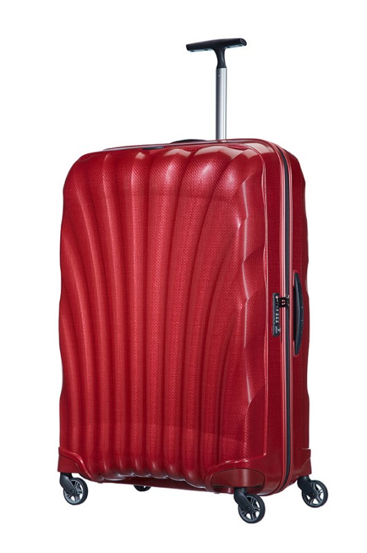 Samsonite COSMOLITE Vysoce odolný plastový kufr 81cm (Red)