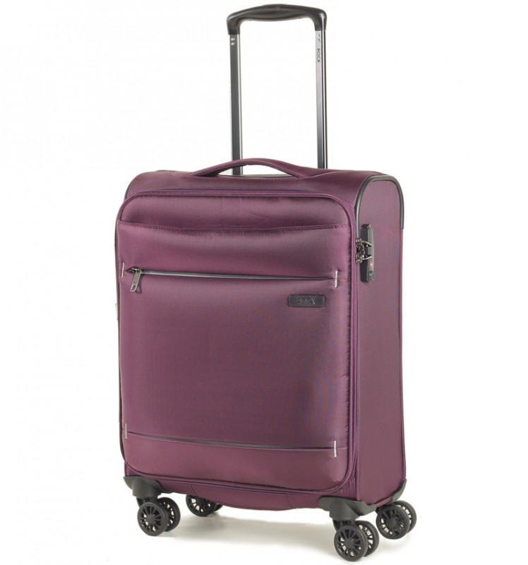 Rock DELUX-LITE Textilní palubní kufr na 4 zdvojených kolečkách 55cm (fialová)