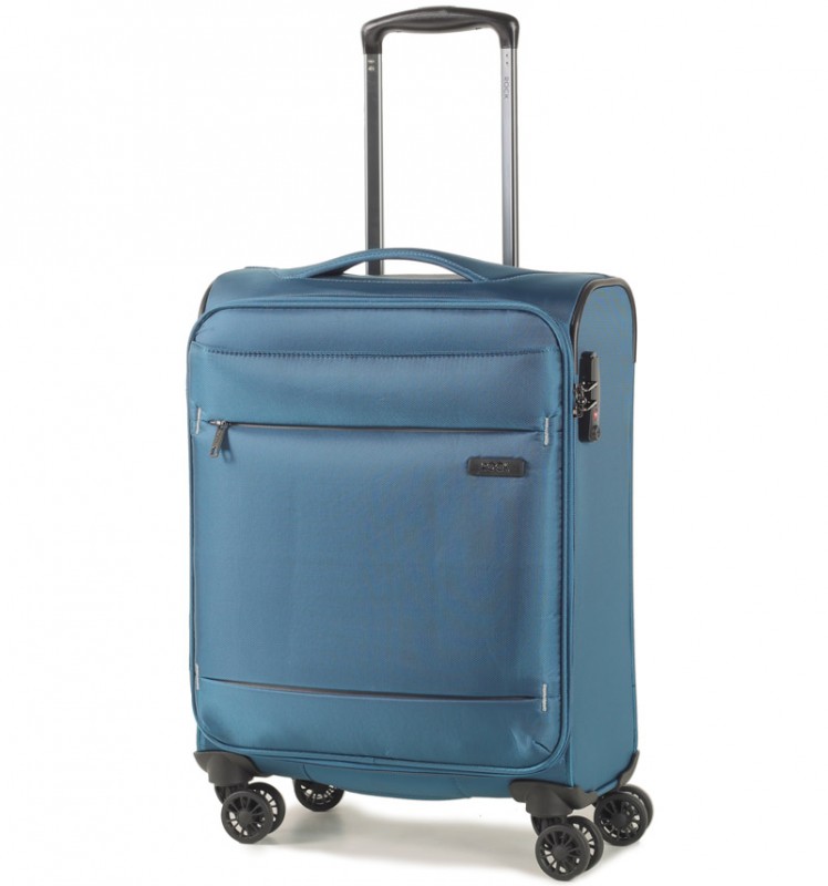 Rock DELUX-LITE Textilní palubní kufr na 4 zdvojených kolečkách 55cm (modrá)