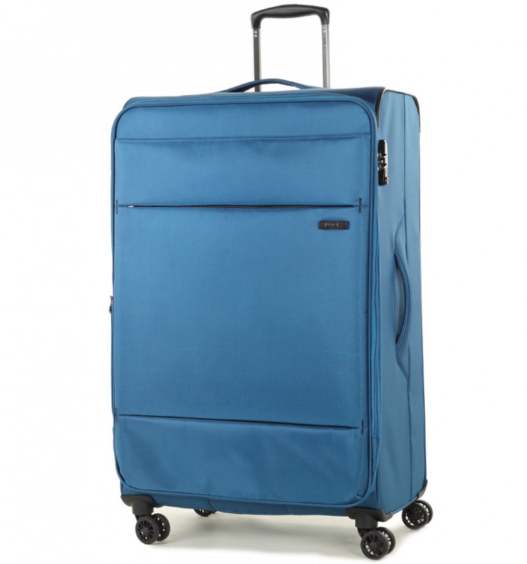 Rock DELUX-LITE Textilní kufr na 4 zdvojených kolečkách 83cm (modrá)