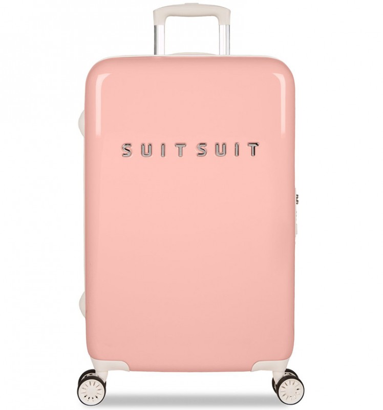 SuitSuit FABULOUS FIFTIES Jednoduchý kvaltitní kufr 67 cm (Papaya Peach)