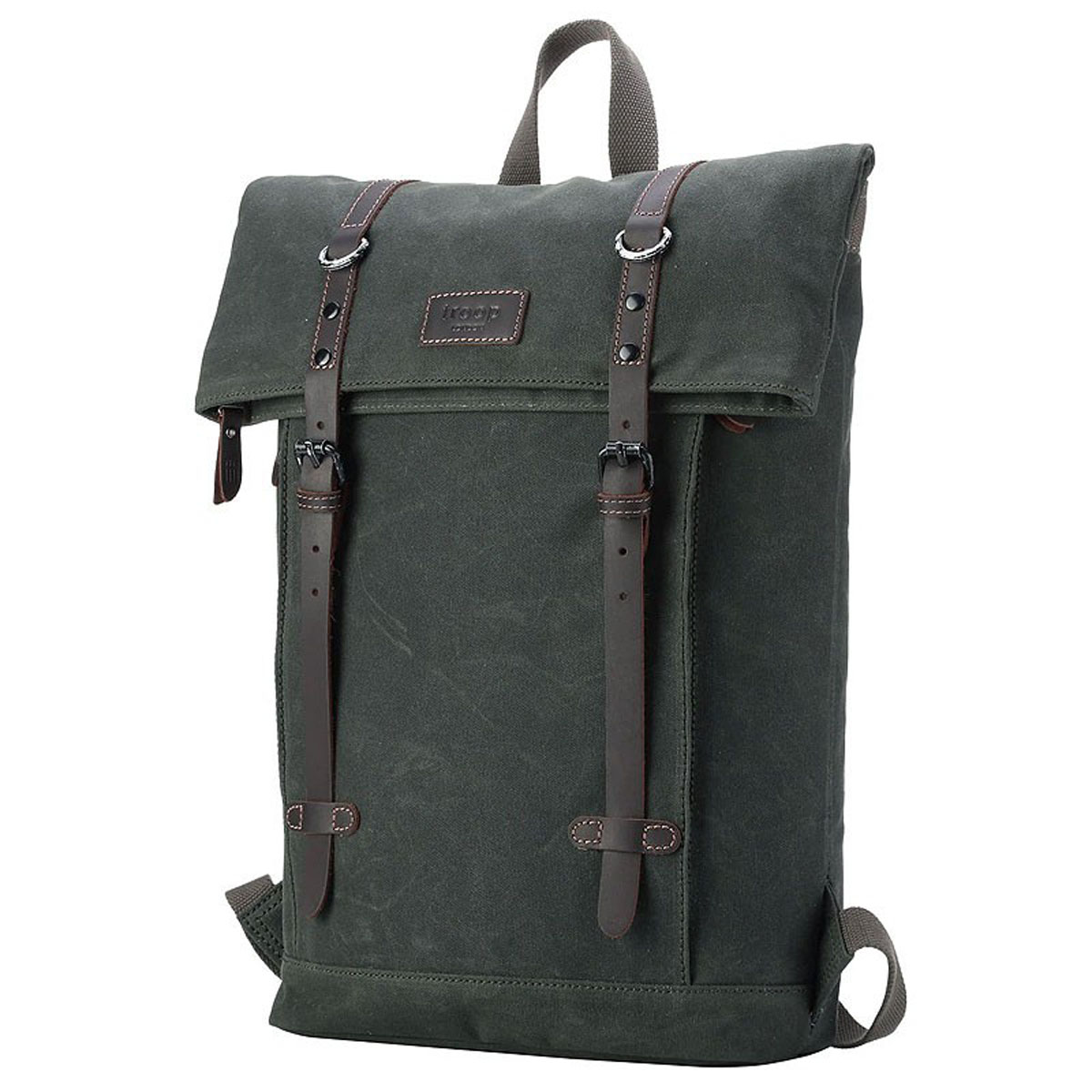 Troop London TRP0425 Batoh s klopou na notebook 13 - Dark Green