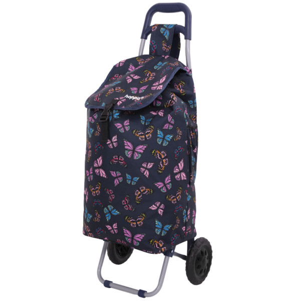 Nákupní taška na kolečkách HOPPA ST-57105 Butterfly - tmavě modrá