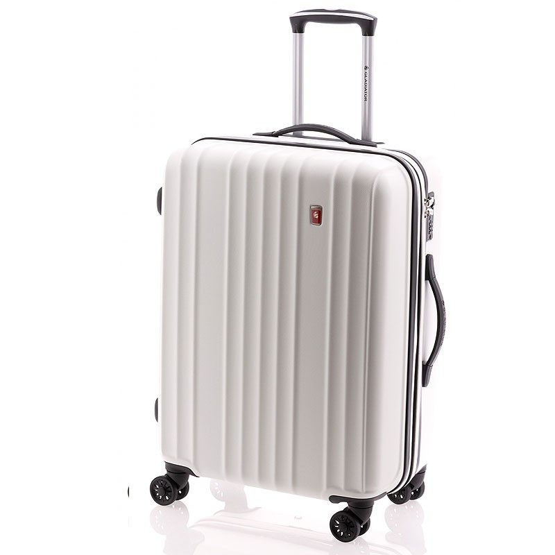 Gladiator ZEBRA Jednoduchý cestovní kufr z ABS 67cm (White)